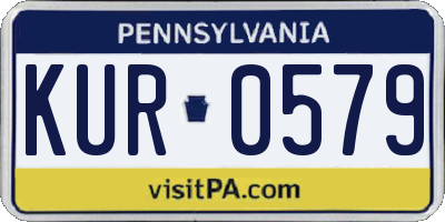 PA license plate KUR0579