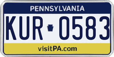 PA license plate KUR0583