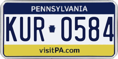 PA license plate KUR0584