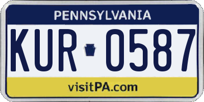 PA license plate KUR0587
