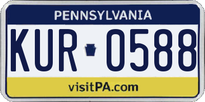 PA license plate KUR0588