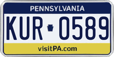 PA license plate KUR0589