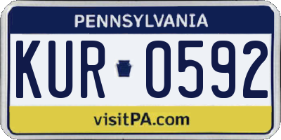 PA license plate KUR0592