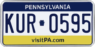 PA license plate KUR0595