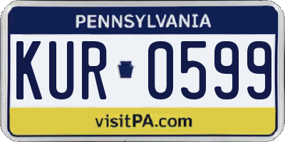 PA license plate KUR0599