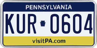 PA license plate KUR0604