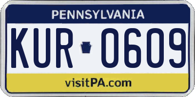 PA license plate KUR0609