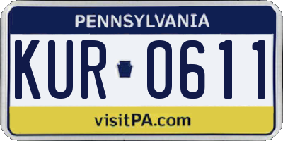 PA license plate KUR0611