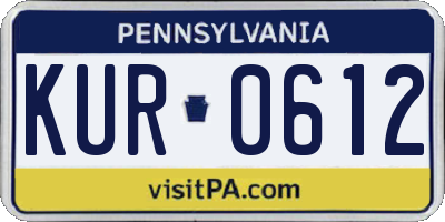 PA license plate KUR0612