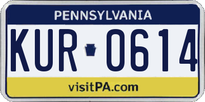 PA license plate KUR0614
