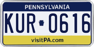 PA license plate KUR0616