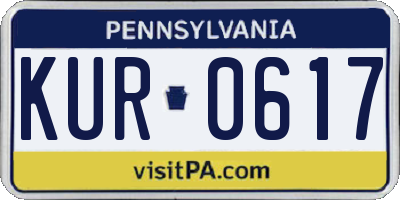 PA license plate KUR0617