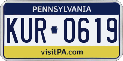 PA license plate KUR0619