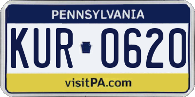 PA license plate KUR0620
