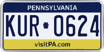 PA license plate KUR0624