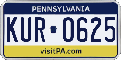 PA license plate KUR0625