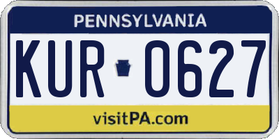 PA license plate KUR0627