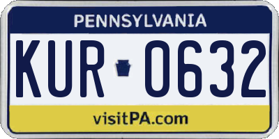 PA license plate KUR0632