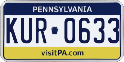 PA license plate KUR0633
