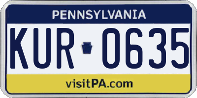 PA license plate KUR0635