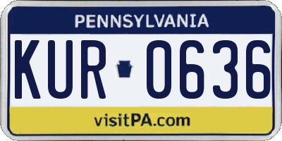 PA license plate KUR0636