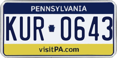 PA license plate KUR0643