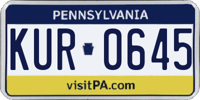 PA license plate KUR0645