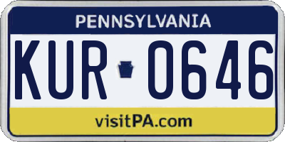 PA license plate KUR0646