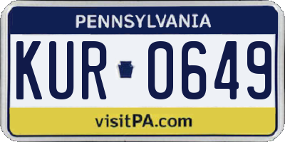 PA license plate KUR0649