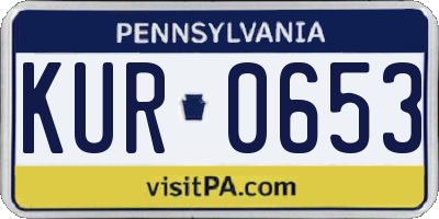 PA license plate KUR0653
