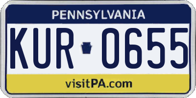 PA license plate KUR0655