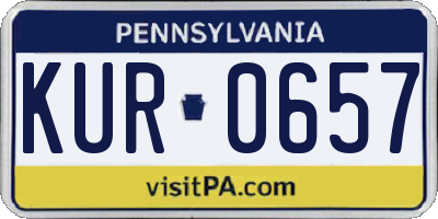 PA license plate KUR0657
