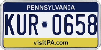 PA license plate KUR0658