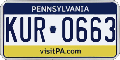PA license plate KUR0663
