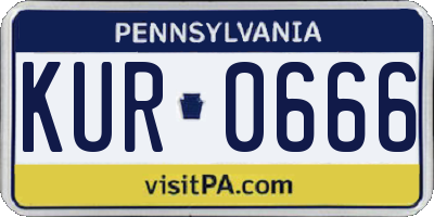 PA license plate KUR0666