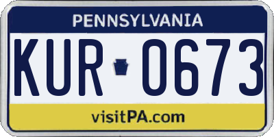 PA license plate KUR0673