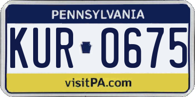PA license plate KUR0675
