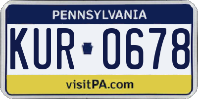 PA license plate KUR0678
