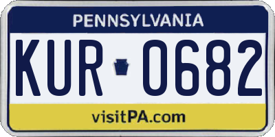PA license plate KUR0682
