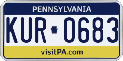 PA license plate KUR0683