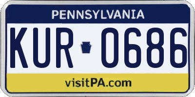 PA license plate KUR0686