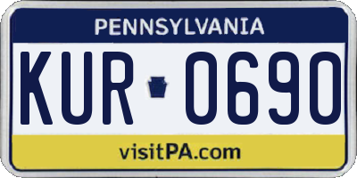 PA license plate KUR0690