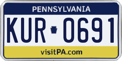 PA license plate KUR0691
