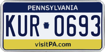 PA license plate KUR0693