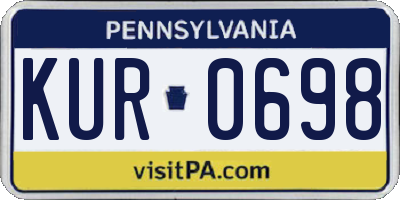 PA license plate KUR0698