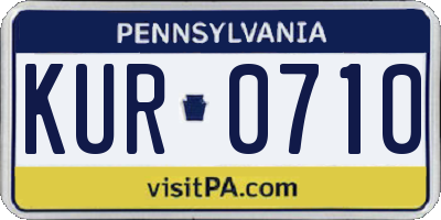 PA license plate KUR0710