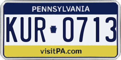 PA license plate KUR0713