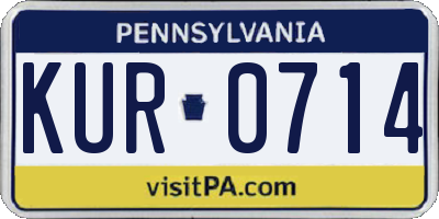 PA license plate KUR0714