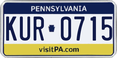 PA license plate KUR0715