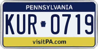 PA license plate KUR0719